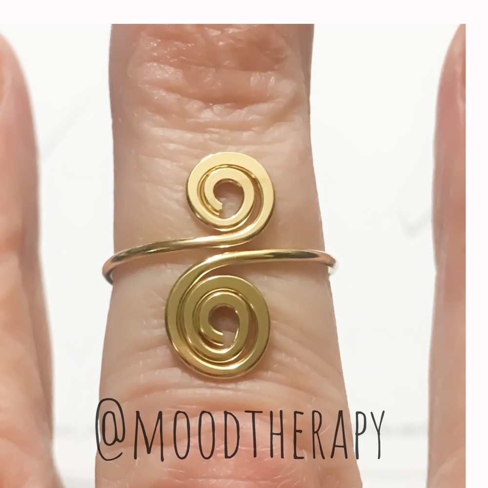 𝟯 𝗣𝗔𝗖𝗞 - Dual Spiral Adjustable Midi Knuckle &/or Toe Ring Silver Gold Rose